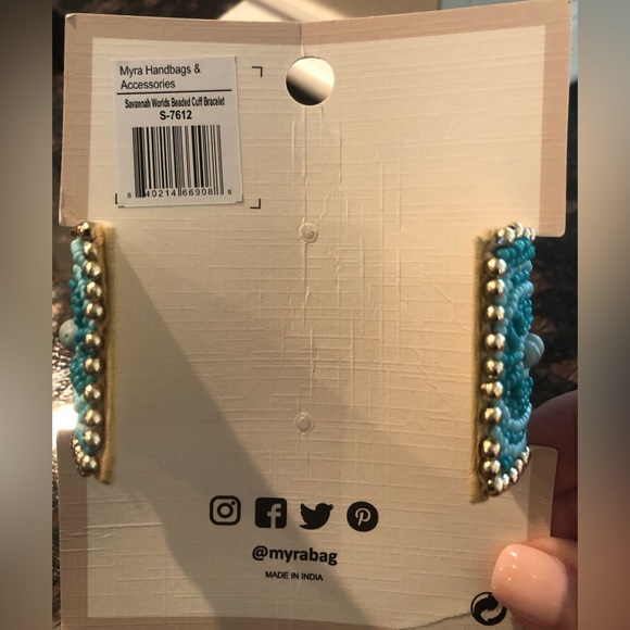 Myra Bag Savannah Worlds Beaded Cuff Bracelet - Picture 5 of 5